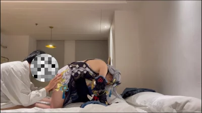 漫展上约到cos申鹤的老师，衣服没换口硬了直接做，大长腿夹的非常爽
